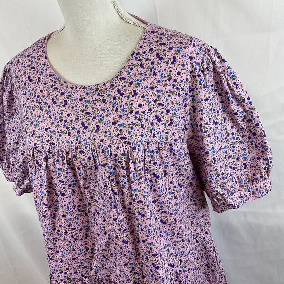 Pomander Place Dress XXL Pink Purple Blue Green Floral Baby-Doll Style - Picture 5 of 14
